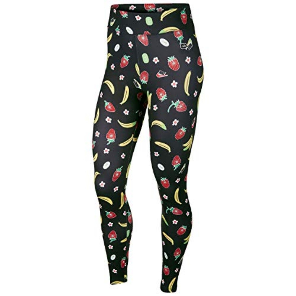 NIKE Sportswear Womens Strawberry Banana Fruit Print High Rise Leggings Size S